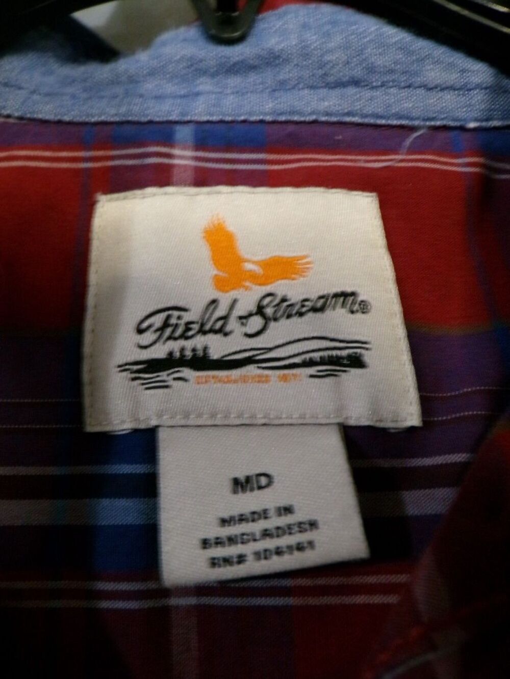 Field Stream Men's M Plaid Long Sleeve Button-Down Casual Shirt - Picture 3 of 4